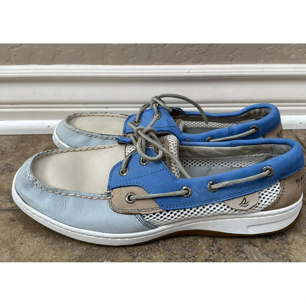 NIB Sperry Top-Sider Bluefish Blue/White Open Boat Shoes Womens Sz 11 M